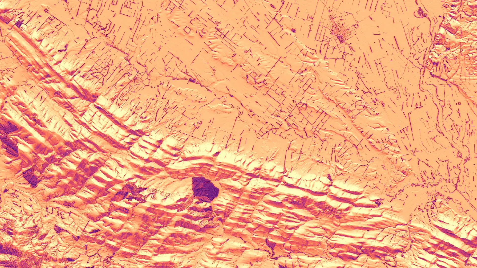 Solar irradiance map of a farm