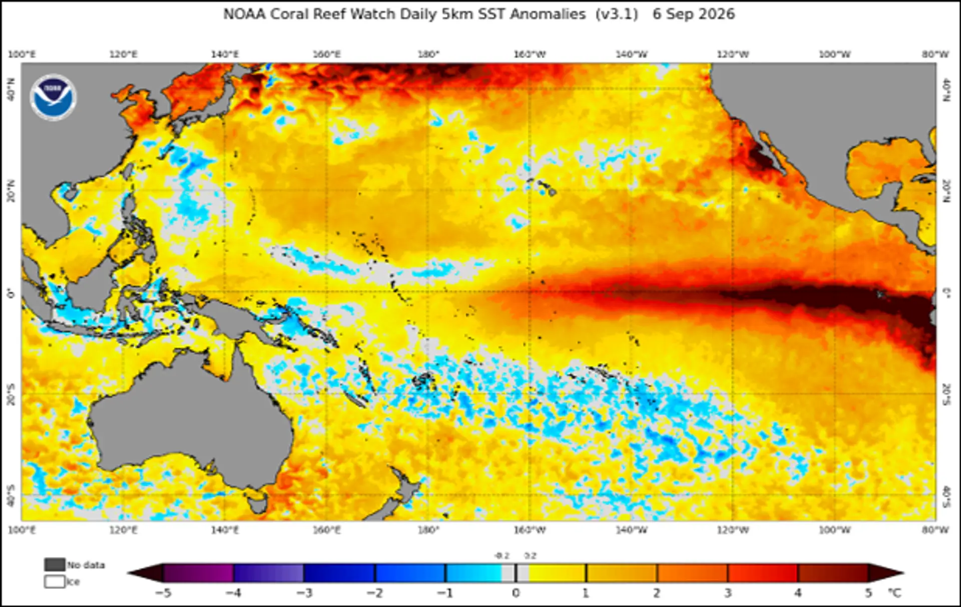 Sea surface temperature map